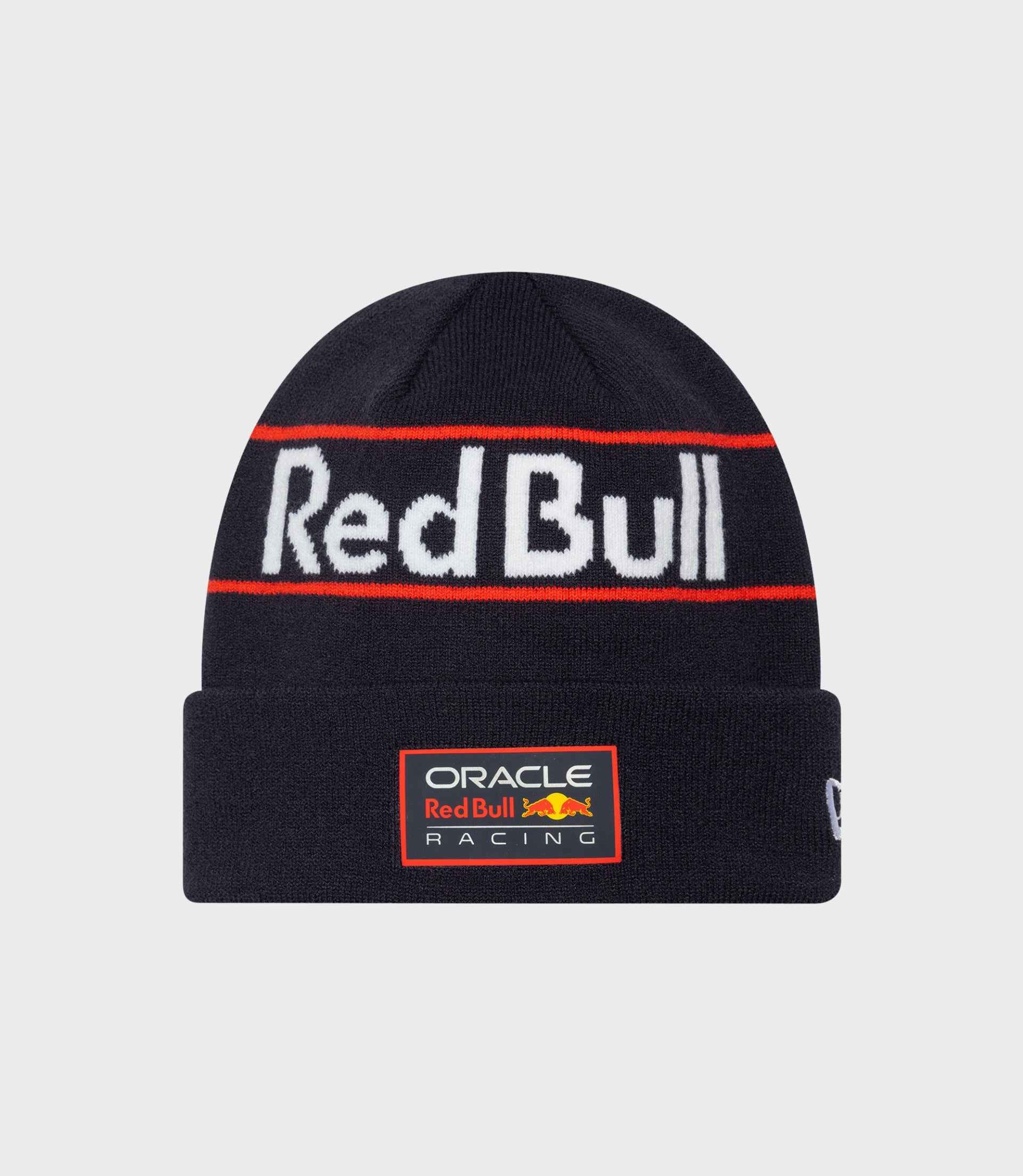 New Era x Oracle Red Bull Racing Team Wordmark Cuff Knitted Beanie - Dark Blue