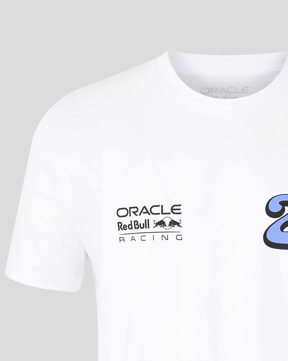 Oracle Red Bull Racing Unisex Yuki Tsunoda Wave Graphic T-Shirt - White