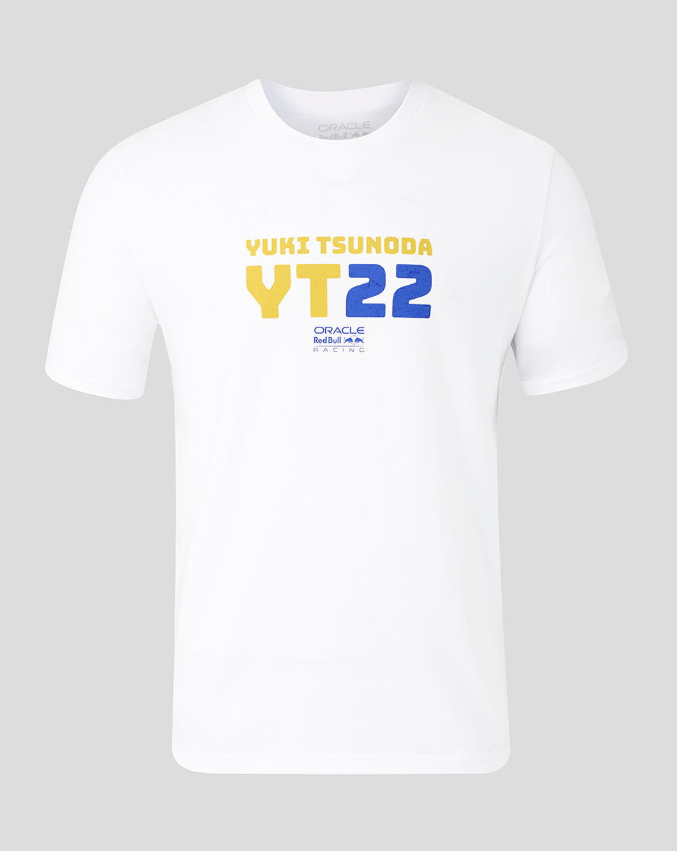 Oracle Red Bull Racing Unisex Yuki Tsunoda 22 Graphic T-Shirt - White