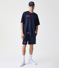 New Era Oracle Red Bull Racing Mens Graphic Oversized Mesh T-Shirt - Dark Blue