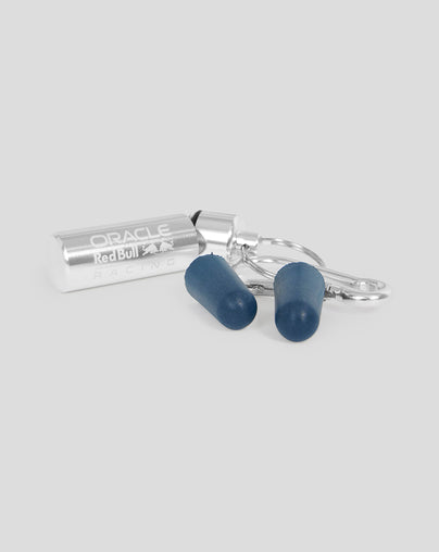 ORACLE RED BULL RACING EAR PLUG CANISTER KEYRING & EARPLUGS - SILVER