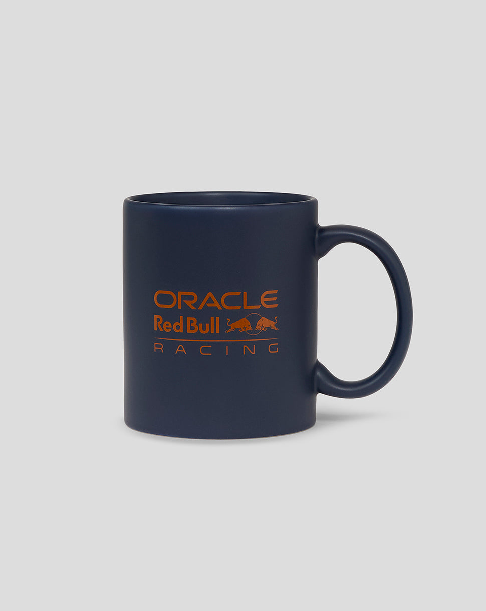 Navy ceramic mug with orange Oracle Red Bull Racing logo