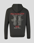 Back view of black Oracle Red Bull Racing World Tour Hoodie with a large 2026 World Tour schedule print