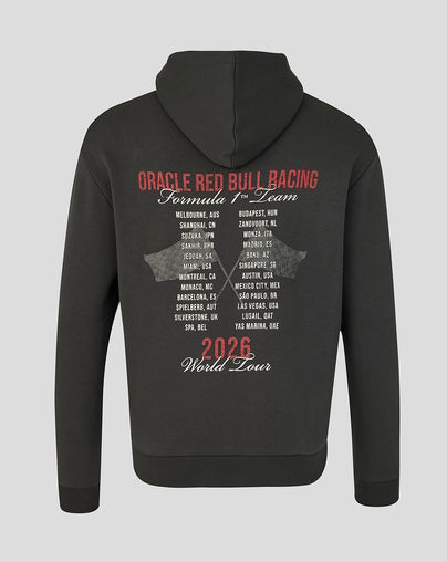 Oracle Red Bull Racing Unisex World Tour Relaxed Fit Pullover Hoodie - Black