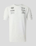 Off white marl unisex short sleeve T shirt with Oracle Red Bull Racing sponsor logos on the chest