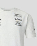 Unisex off white marl short sleeve T shirt with Oracle Red Bull Racing logos on the chest