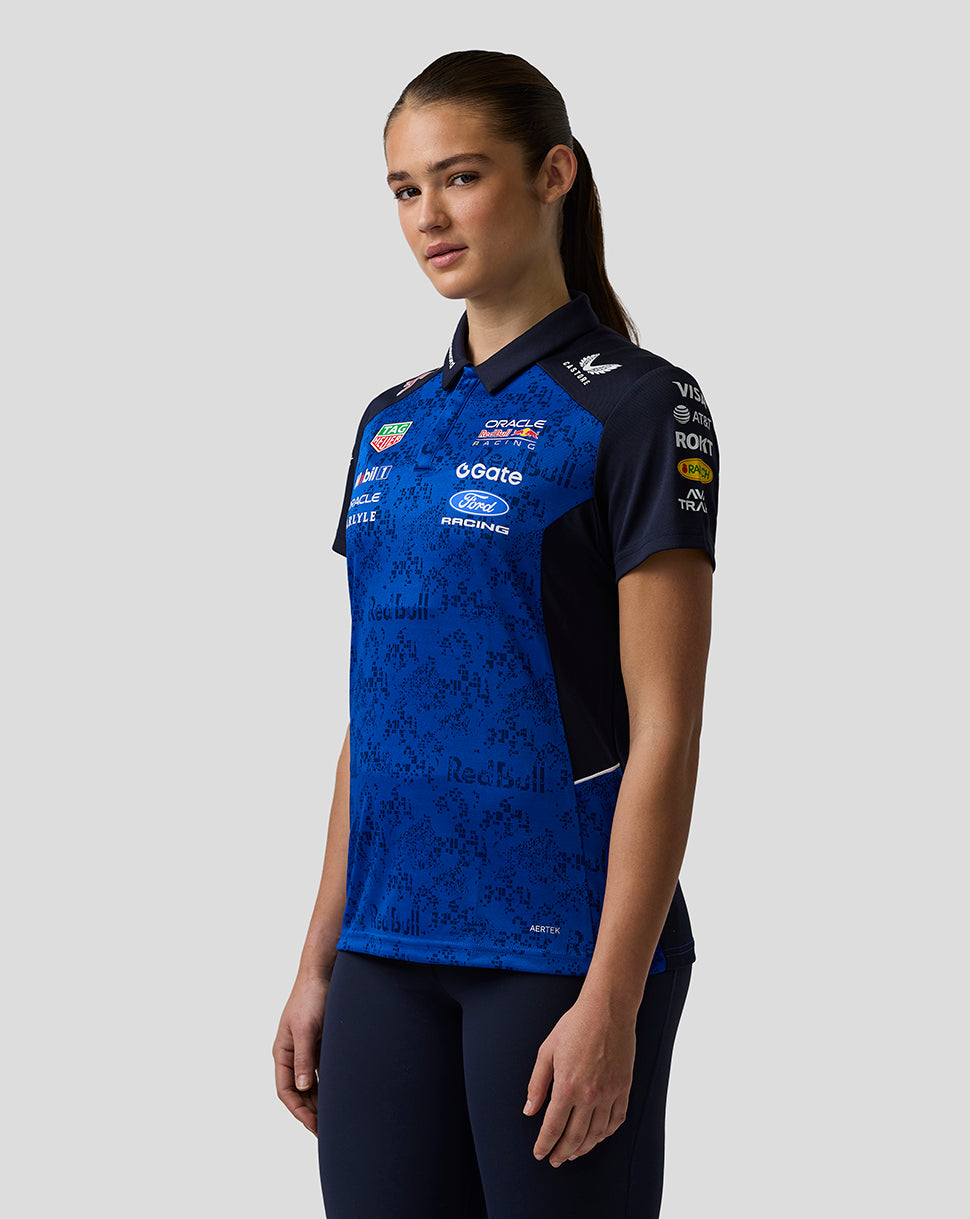 Oracle Red Bull Racing Womens Teamline Polo Shirt Shirt - Night Sky / Surf The Web