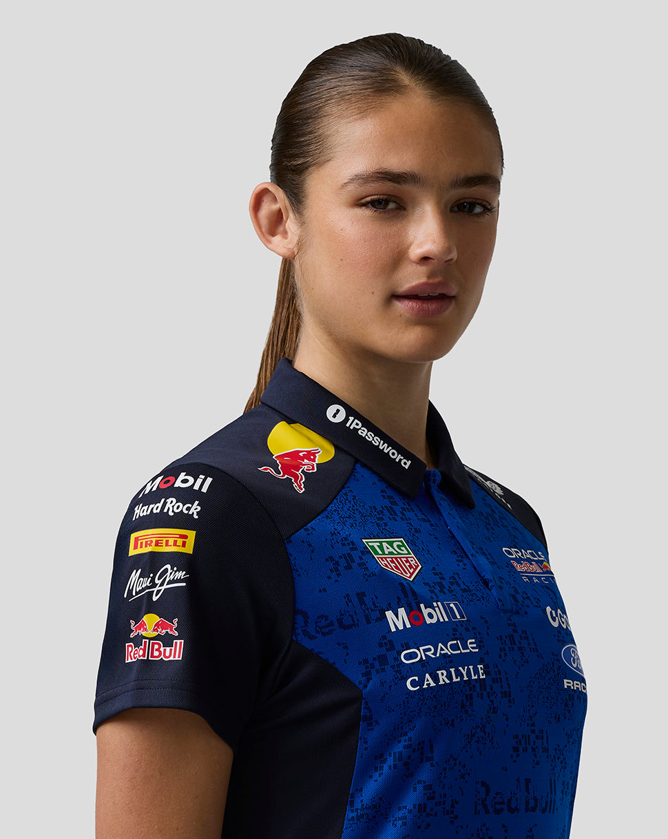 Oracle Red Bull Racing Womens Teamline Polo Shirt Shirt - Night Sky / Surf The Web