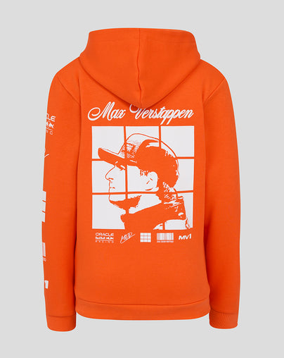 Oracle Red Bull Racing Junior Max Verstappen Puzzle Pullover Hoodie - Exotic Orange