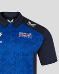 Oracle Red Bull Racing Mens Polo Shirt Driver Max Verstappen - Night Sky / Surf The Web