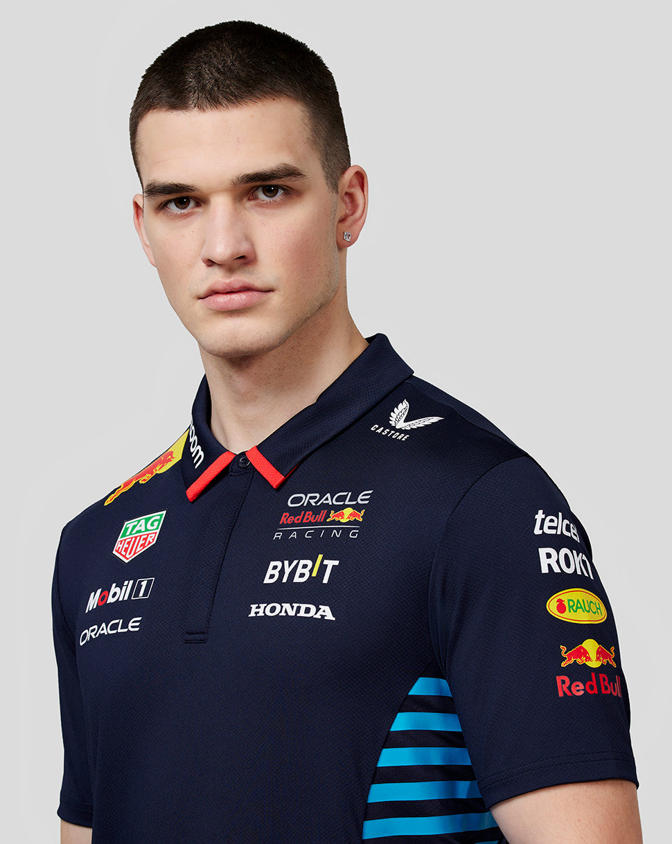 Oracle Red Bull Racing Men's Official Teamline Short Sleeve Polo Shirt - Night Sky