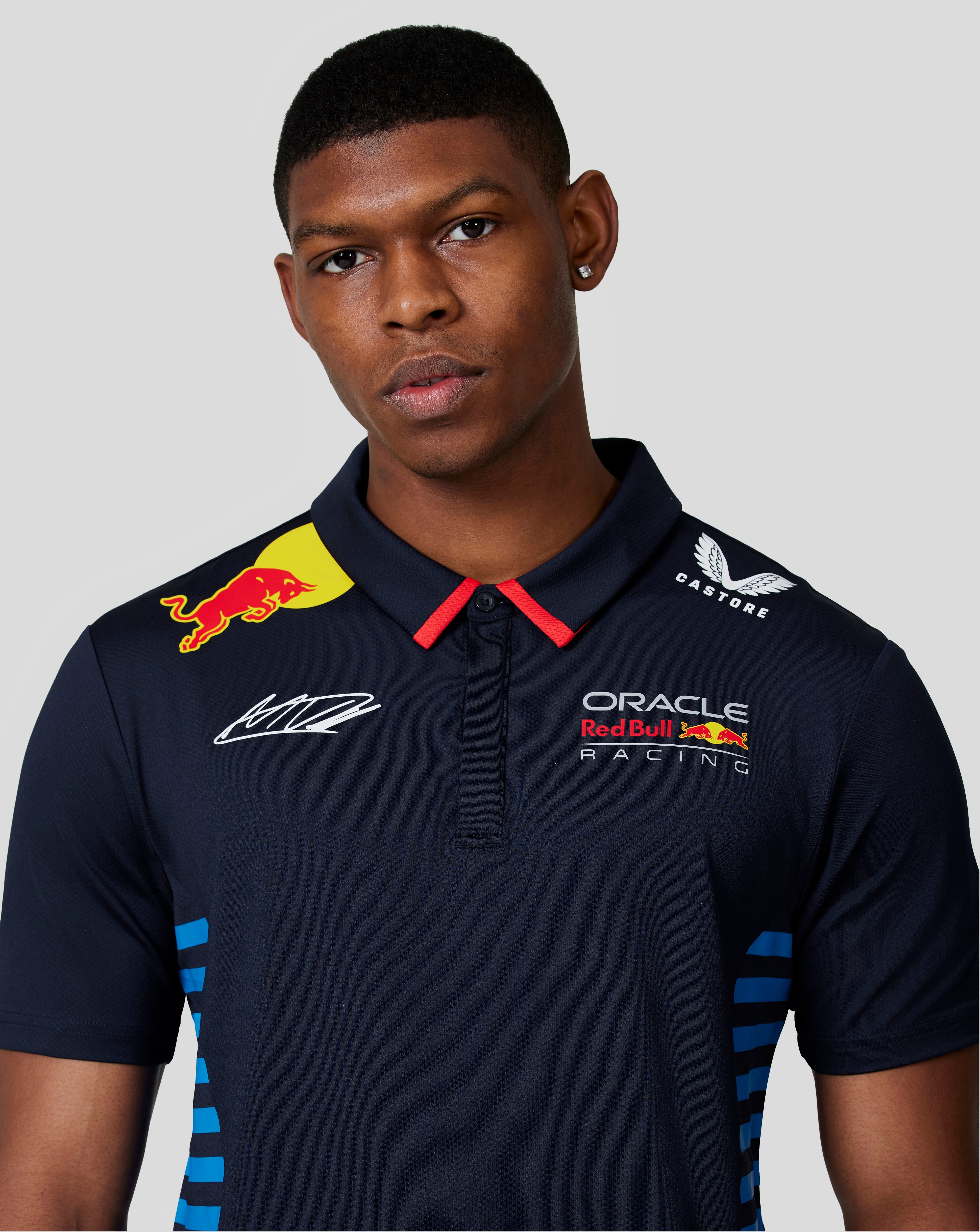 Oracle Red Bull Racing Men's Official Teamline Max Verstappen Short Sleeve Polo Shirt - Night Sky