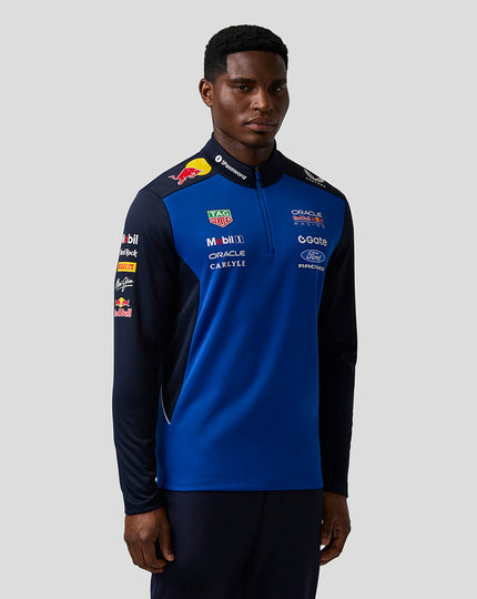 Oracle Red Bull Racing Unisex Teamline Quarter Zip Midlayer - Night Sky / Surf The Web
