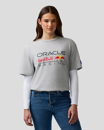 Oracle Red Bull Racing Unisex Logo Regular Fit T-Shirt - Grey Marl