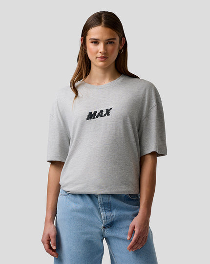 Oracle Red Bull Racing Unisex Max Verstappen Pixel Back Graphic T-Shirt - Grey Marl