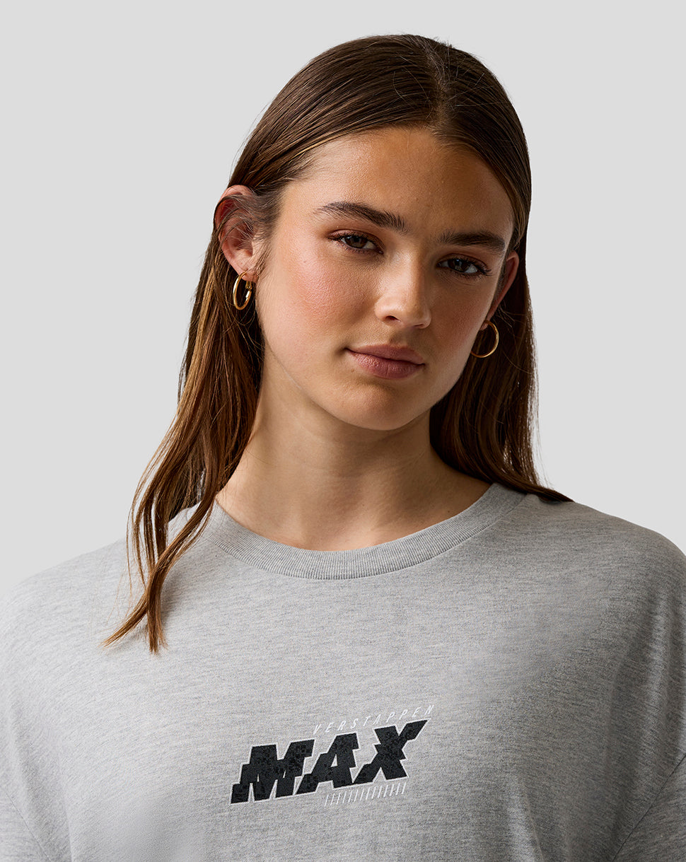 Oracle Red Bull Racing Unisex Max Verstappen Pixel Back Graphic T-Shirt - Grey Marl