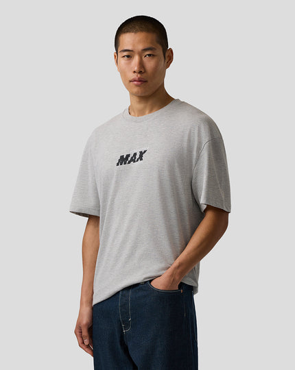 Oracle Red Bull Racing Unisex Max Verstappen Pixel Back Graphic T-Shirt - Grey Marl