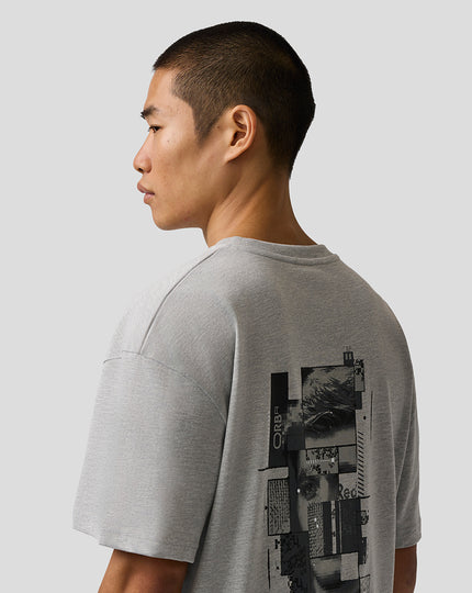 Oracle Red Bull Racing Unisex Max Verstappen Pixel Back Graphic T-Shirt - Grey Marl