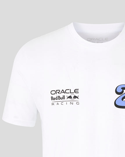 Oracle Red Bull Racing Unisex Yuki Tsunoda Wave Graphic T-Shirt - White