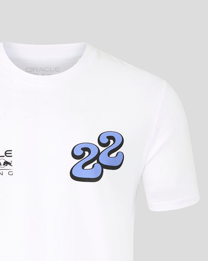 Oracle Red Bull Racing Unisex Yuki Tsunoda Wave Graphic T-Shirt - White