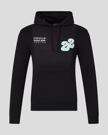 Oracle Red Bull Racing Unisex Yuki Tsunoda Wave Graphic Pullover Hoodie - Caviar
