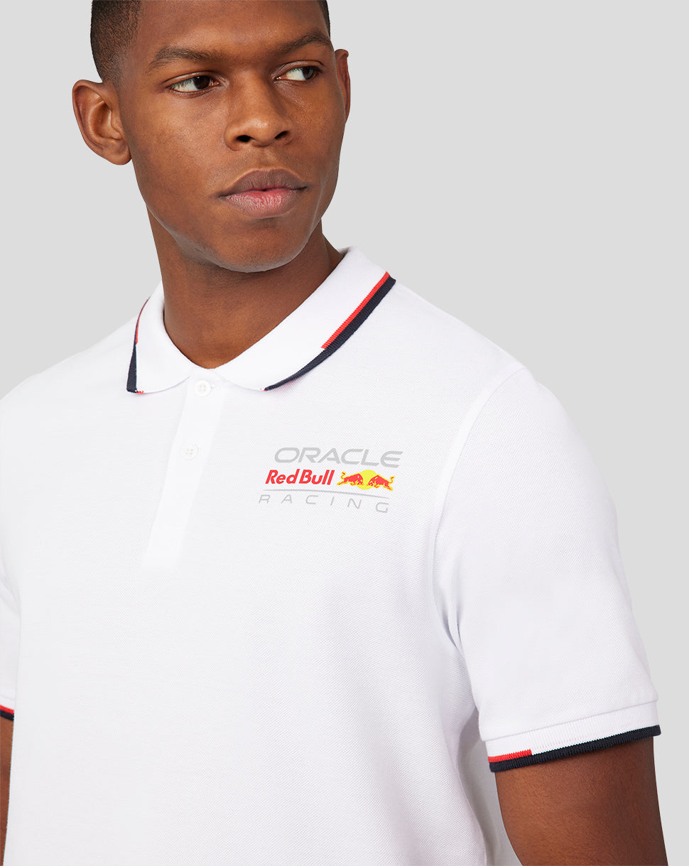 Oracle Red Bull Racing Unisex Core Polo Full Colour Logo - White