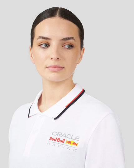 Oracle Red Bull Racing Unisex Core Polo Full Colour Logo - White