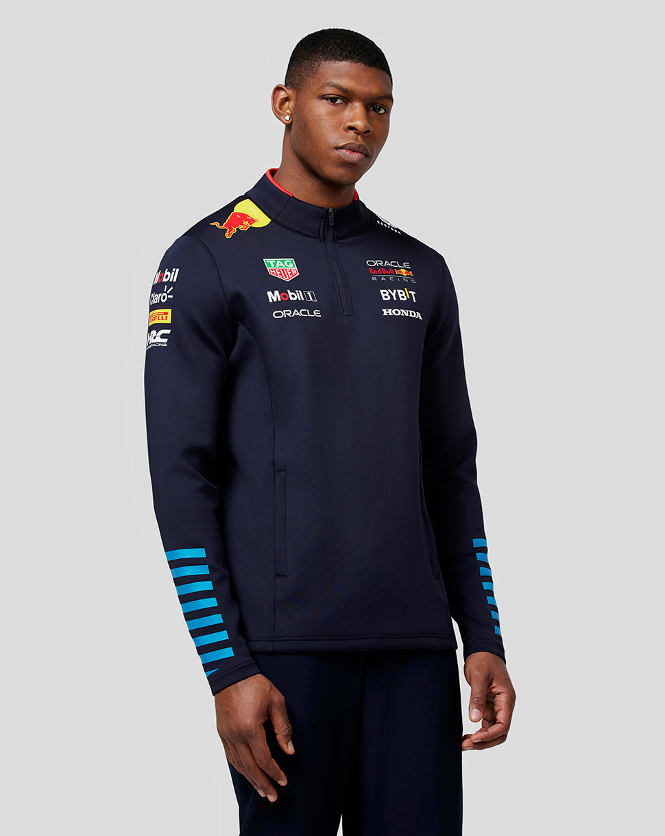 Oracle Red Bull Racing Unisex Official Teamline 1/4 Zip Midlayer - Night Sky