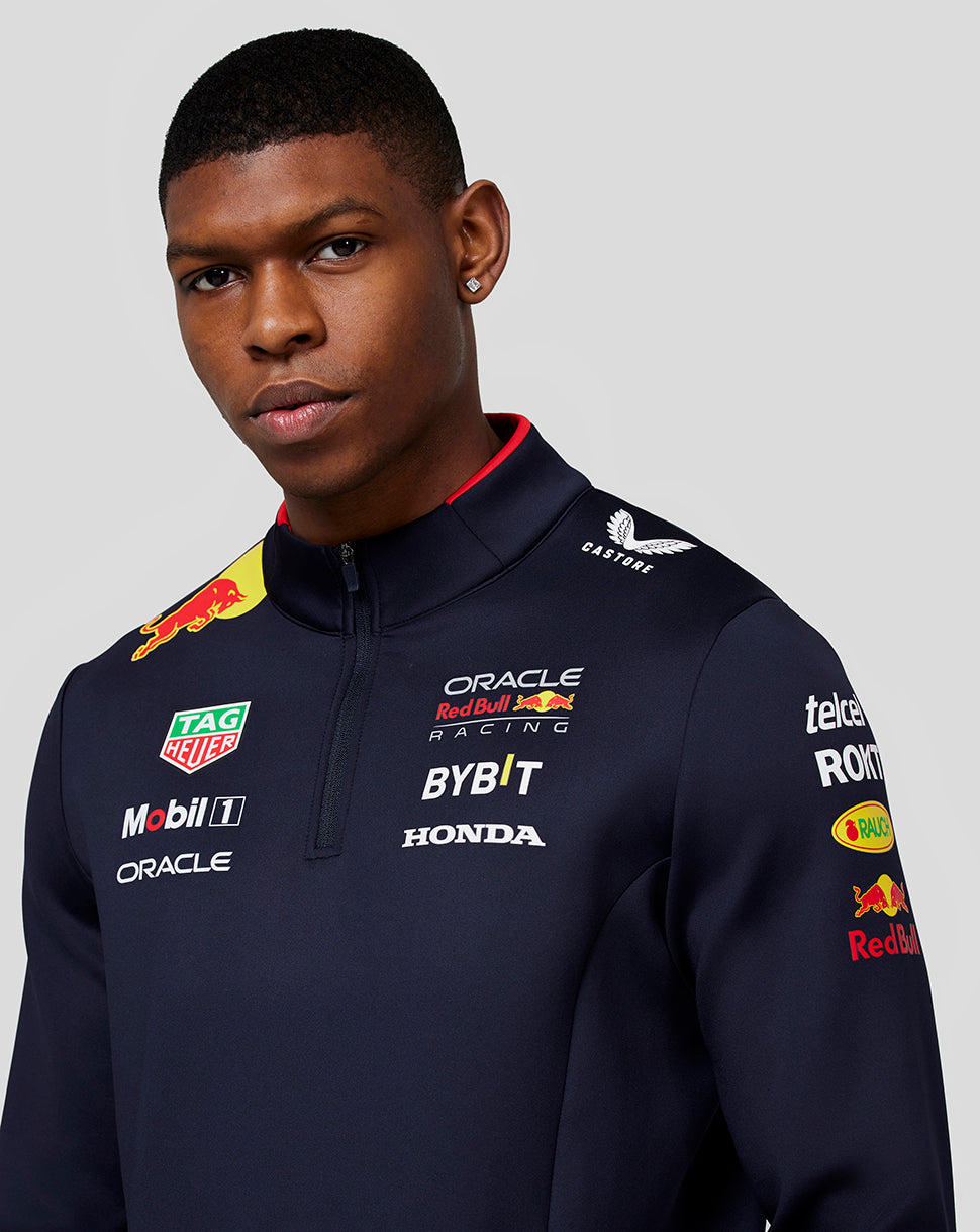 Oracle Red Bull Racing Unisex Official Teamline 1/4 Zip Midlayer - Night Sky